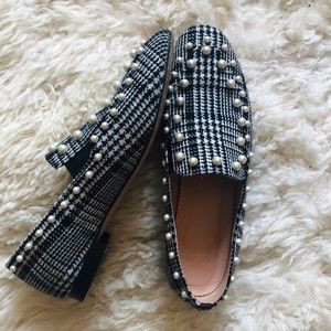 J. CREW Pearl Studded Loafers